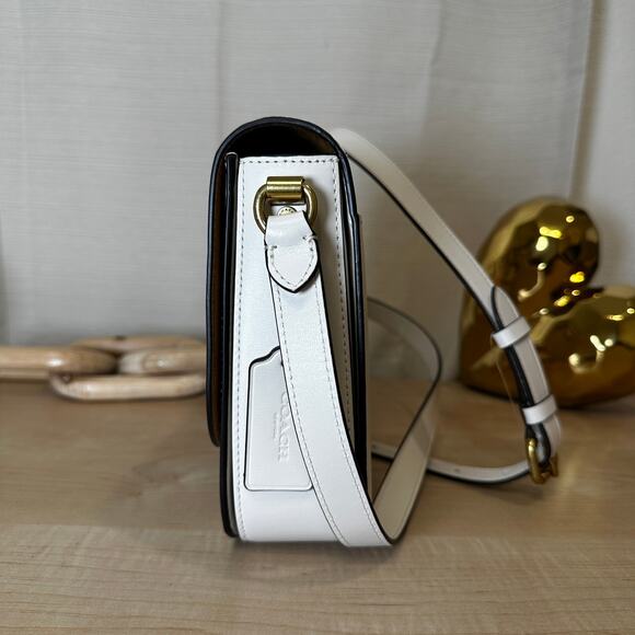 COACH White Bone Hutton Saddle Crossbody Bag - Picture 2 of 8